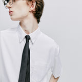 [SLIMTIE SET]ファインツイルティップハーフシャツ　ホワイト