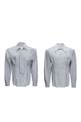 Striped Shoulder Pad Tie Shirt