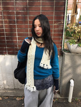 ヘイリーアンゴラVネックニット (4 Colors)