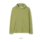 ブリックフィンガーホールワッフルフーディーTシャツ -3C