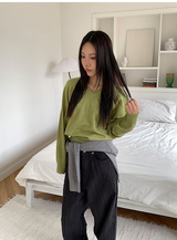 ルーズフィットVネックニット(8color)