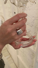 Cubic DOT silver ring SET