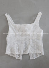 a bean button punching bustier blouse