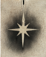 Sprayed Star Knit Hoodie(Beige)
