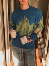 Noise Mohair Jacquard Over Knit