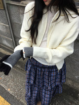 ニットフードジップアップ (3color)