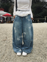 Hazel Flower Denim Pants (1c)