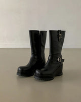 MARTIN FLATFORM BUCKLE BOOTS