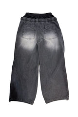 Sagging double denim banding pants