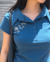 Devon スタープリントカラー半袖Tシャツ