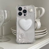 [made]white pearl heart ver resin phone case 