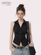 Steady Collar Halter Sleeveless Top