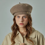 VA Curved Oval Metal Blended Beret  / Mocha Brown