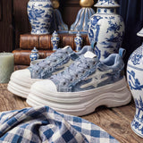 KILLWINNER away from the fire series canvas shoes blue height thick-soled casual shoes couple model