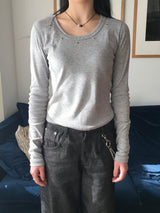 End U Neck Eyelet Studded Crop Tee (6c)