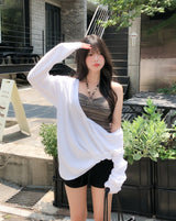 Awning Deep V-Neck Long Sleeve