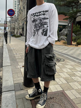 multi pigment bermuda pants