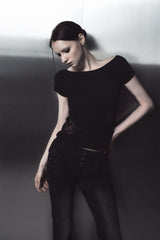 Noir Lace Slash Tee