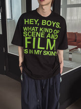 Film Lettering Oversized Short Sleeve T-shirt