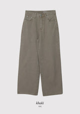 Darunel Cotton Hidden Banding Wide Pants (3color/ 2type)