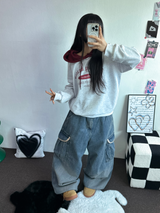ハイクオリティ💍💎 リップバルーンパラシュートデニムパンツ 🤎2 サイズ