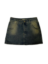 [BELT & INNER SHORTS] AUTUMN DENIM BROWN KHAKI DENIM SKIRT – SK