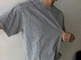 [A-T0162] ピグメントパネル半袖Tシャツ (2色)