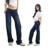 Tiberinus - リリージーンズ - ローライズストレートレッグジーンズ - Dark Blue - 23 cm Rise - 23.5 cm Leg Opening