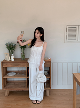 [SHOPPERMADE] Flower See-through 2WAY Sleeveless Blouse