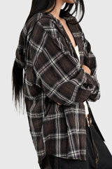 Bear Wrinkle Check Hood Shirt