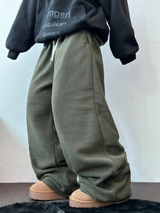 TEDDY FLEECE🤎🐻 S-L🧸3SIZE LONG WIDE HEATER PANTS 🤎💙💚3COLOR
