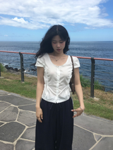 アナショートスリーブブラウス