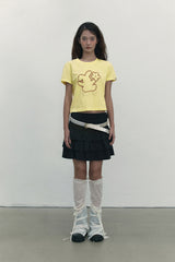 ウィッティバニークロップモーダルTシャツ [ライトイエロー]