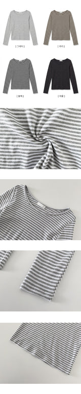 Brae UネックダンガララウンドロングスリーブTシャツ