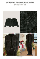 [F/W] Black line tweed jacket(2color)