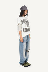 リーダー プリンテッド スラブ Tシャツ