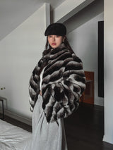 Wavy gradation fur jacket