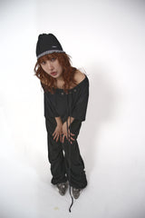 2way string pants_black
