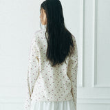 ワッフルラグランTシャツ (フラワー_アイボリー)