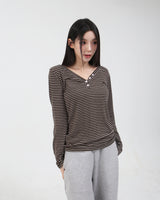 Stripe Button Slim Fit Knit