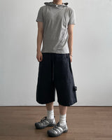 Inset Hooded Seam Short Sleeve T-shirt