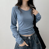 スペシャル プランド セール✨ 12カラー ベーシック ロングスリーブTシャツ、ラウンドネック ロングスリーブTシャツ (12 colors)
