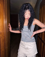 (2color) Frayed Raw-Edge Skirt Layered Pants