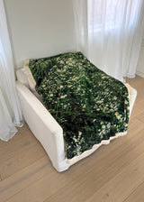 green bloom tassel blanket