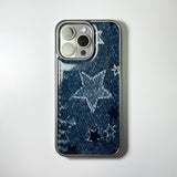 フェイドデニムスターダストスマホケース ブルーインディゴ (SV_Epoxy)