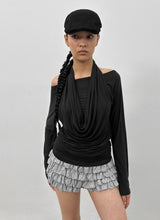 [MADE] Shamo Drape Halter Layered Long Sleeve Tee