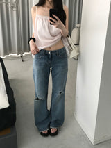ルカ セミデニムブーツカットパンツ (one color)