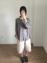 サマーガーゼチェックシャツ (2color)