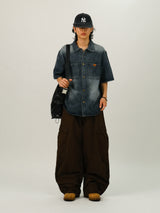 MEN Overfit Western Denim Shirts