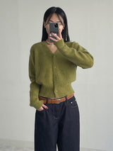 Tori Angora V-Neck Crop Cardigan